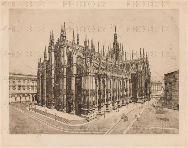 Cathedral, Milan. Otto H. Bacher (American, 1856-1909). Etching