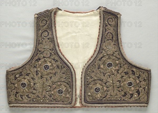 Vest, late 19th century. Dalmatia, Late 19th century. Velvet, gold braid, sequins; overall: 30 x 42 cm (11 13/16 x 16 9/16 in.)