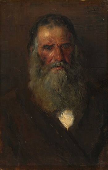 Study of the Head of an Old Man, 1883. Vladimir Egorovic Makovskij (Russian, 1846-1920). Oil on fabric; unframed: 32.6 x 21.4 cm (12 13/16 x 8 7/16 in.)