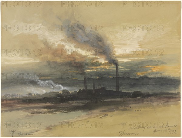 Smelting Works at Denver, 1892. Thomas Moran (American, 1837-1926). Watercolor and gouache; sheet: 24 x 31.8 cm (9 7/16 x 12 1/2 in.).