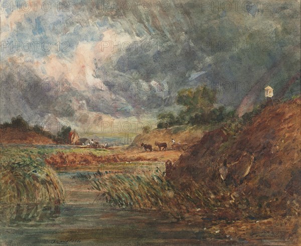 Hampstead Heath, 1800s. Imitator of John Constable (British, 1776-1837). Watercolor; sheet: 22.1 x 24.5 cm (8 11/16 x 9 5/8 in.).