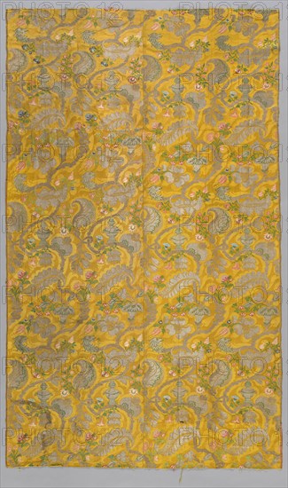Table Cover, late 1600s - early 1700s. Italy, Venice, late 17th-early 18th century. Satin weave, brocaded; silk and metal thread; overall: 170.2 x 102.2 cm (67 x 40 1/4 in.).