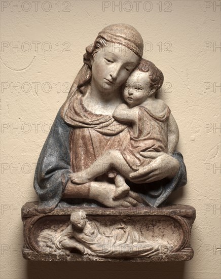 Madonna and Child, c. 1450. Circle of Lorenzo Ghiberti (Italian, 1378-1455). Polychromed terracotta; overall: 81.3 x 59 x 21.6 cm (32 x 23 1/4 x 8 1/2 in.).