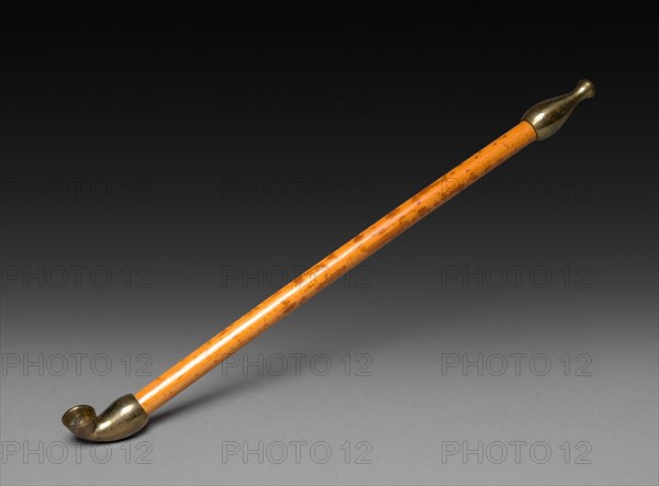 Tobacco Pipe, 1800s-1900s. Japan, 19th-20th century. Bamboo and brass; overall: 20.4 cm (8 1/16 in.).