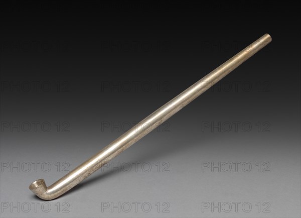 Tobacco Pipe, 1800s-1900s. Japan, 19th-20th century. Silver; overall: 19.8 cm (7 13/16 in.).