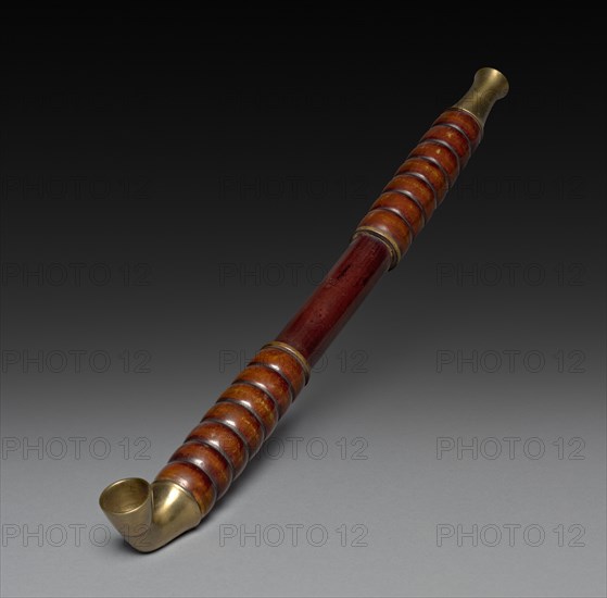 Tobacco Pipe, 19th century. Japan, Edo Period (1615-1868). Bamboo, metal, and brass; overall: 27.4 cm (10 13/16 in.).