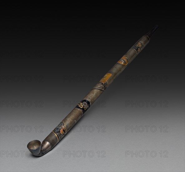 Tobacco Pipe, 18th-19th century. Japan, Edo Period (1615-1868). Metal; overall: 26.6 cm (10 1/2 in.).