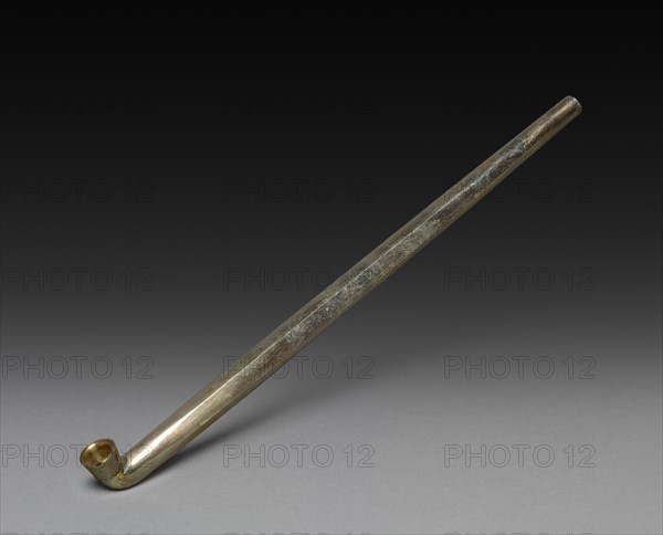 Tobacco Pipe, 19th century. Japan, Edo Period (1615-1868). Metal; overall: 19.8 cm (7 13/16 in.).