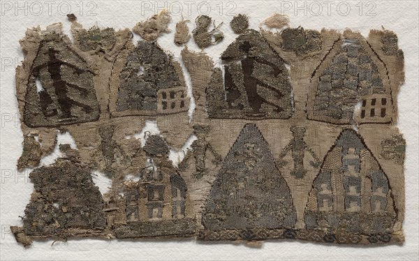 Part of a Reliquary Bag, 1250-1299. France, last half 13th century. Tapestry; silk; overall: 12.1 x 18.4 cm (4 3/4 x 7 1/4 in.)