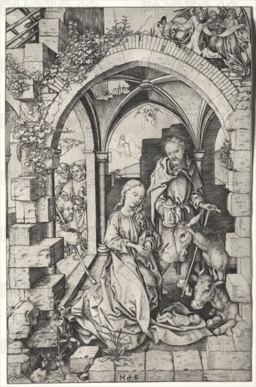 The Nativity. Martin Schongauer (German, c.1450-1491). Engraving