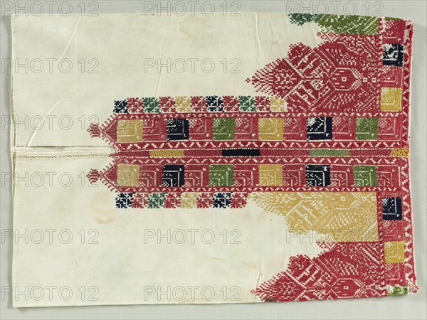 Embroidered Pillow Case, 19th century. Morocco, Salé, 19th century. Embroidery: silk on cotton tabby ground; average: 54 x 39.4 cm (21 1/4 x 15 1/2 in.)