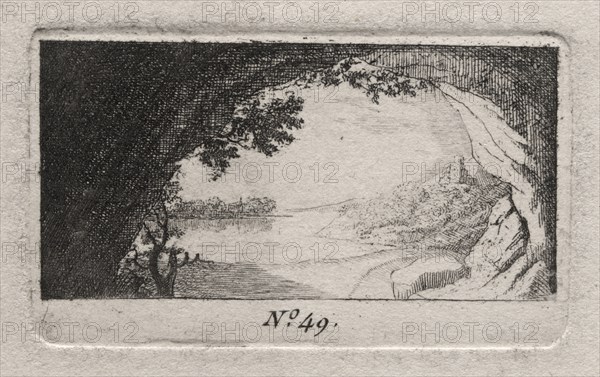 Landscape with Arched Rocks. Antoine de Marcenay de Ghuy (French, 1724-1811). Etching