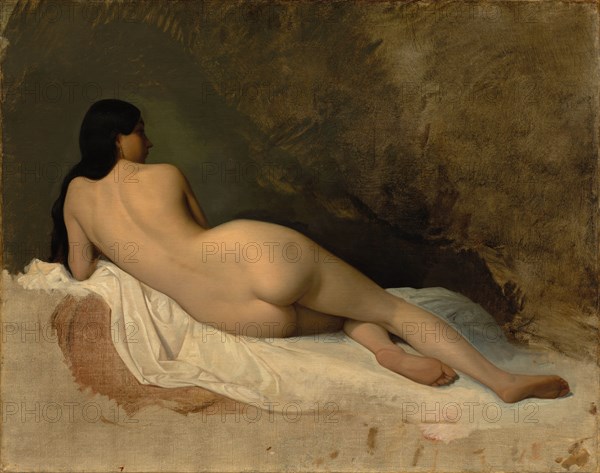 Study of a Reclining Nude, c. 1841. Isidore Pils (French, 1813/15-1875). Oil on fabric; unframed: 72.5 x 92 cm (28 9/16 x 36 1/4 in.).