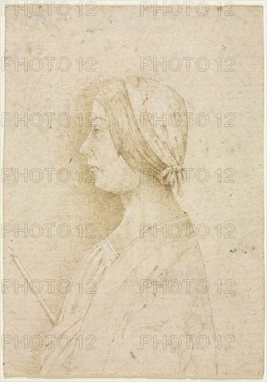 Profile of a Girl Holding a Candle, 1400s. Italy, 15th century. Pen and brown ink, heightened with traces of white gouache; sheet: 15.2 x 10.8 cm (6 x 4 1/4 in.).