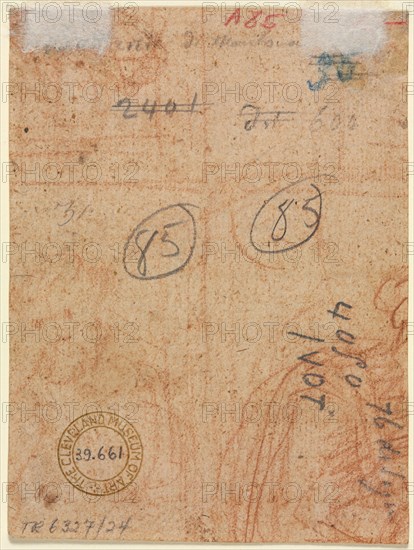 Fragment of Two Figures (verso), 16th century. Italy, 16th century. Red chalk; sheet: 12 x 9.1 cm (4 3/4 x 3 9/16 in.).