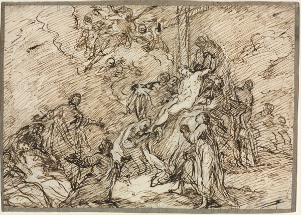 The Deposition, second half 18th century. Christian Wink (German, 1738-1797). Pen and brown ink over black chalk ; sheet: 18.9 x 26.8 cm (7 7/16 x 10 9/16 in.).