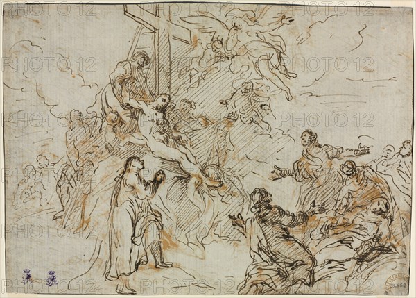 The Deposition, second half 18th century. Christian Wink (German, 1738-1797). Pen and brown ink; sheet: 18.9 x 26.8 cm (7 7/16 x 10 9/16 in.).