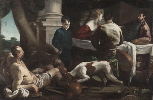 Lazarus and the Rich Man, c. 1550. Jacopo Bassano (Italian, ca. 1510-1592). Oil on canvas; framed: 176 x 251 x 12 cm (69 5/16 x 98 13/16 x 4 3/4 in.); unframed: 146 x 221 cm (57 1/2 x 87 in.).