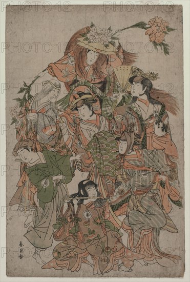 Iwai Hanshiro IV in a Dance of Seven Changes, c. 1793 or 1794. Katsukawa Shunei (Japanese, 1762-1819). Color woodblock print; sheet: 38.8 x 25.8 cm (15 1/4 x 10 3/16 in.).