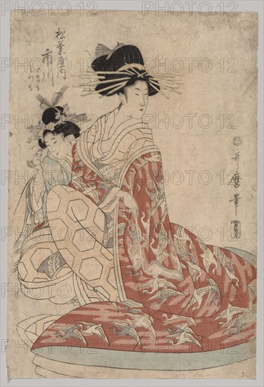 Woman of the Yoshiwara with Girl, 1753-1806. Kitagawa Utamaro (Japanese, 1753?-1806). Color woodblock print; sheet: 37.8 x 26.1 cm (14 7/8 x 10 1/4 in.).