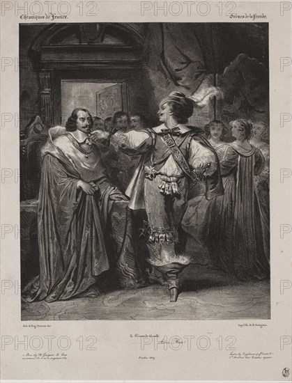 Chronicles of France:  Scene of the Fronde - The Prince of Condé, 1829. Eugène François Marie Joseph Devéria (French, 1805-1865), and Achille Devéria (French, 1800-1857). Lithograph