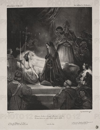 Chronicles of France:  The Children of Clodomir, 1829. Eugène François Marie Joseph Devéria (French, 1805-1865). Lithograph