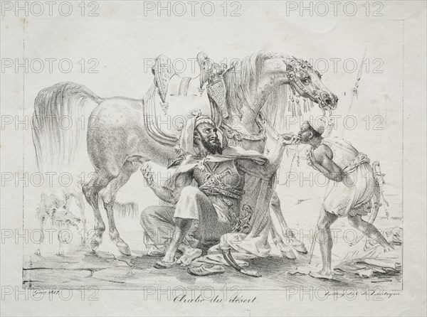 Arab of the Desert, 1817. Antoine-Jean Gros (French, 1771-1835). Lithograph