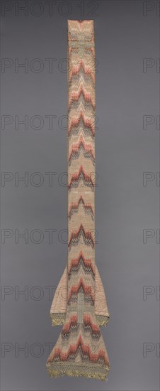 Embroidered Stole, 1800s. Italy, 19th century. Bargello, silk on linen; overall: 242.6 x 9.6 cm (95 1/2 x 3 3/4 in.).