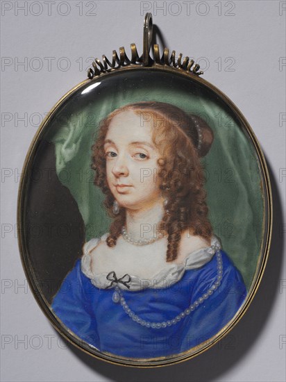 Portrait of a Woman, 1646. Samuel Cooper (British, 1608/09-1672). Watercolor on vellum with gold border in a silver gilt frame; framed: 7.6 x 6.4 cm (3 x 2 1/2 in.); sight: 7.3 x 6.1 cm (2 7/8 x 2 3/8 in.).