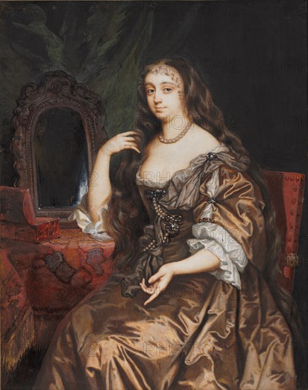 Portrait of Anne Hyde, Duchess of York, c. 1662. Nicholas Dixon (British, c. 1708). Watercolor on vellum in a large wooden frame; framed: 27 x 22 cm (10 5/8 x 8 11/16 in.); unframed: 23 x 18.2 cm (9 1/16 x 7 3/16 in.).