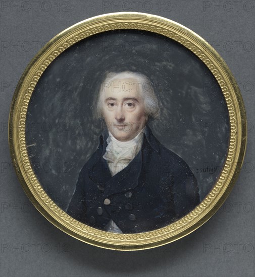 Portrait of a Man, early 1790s. Jean-Baptiste Isabey (French, 1767-1855). Watercolor on ivory in a gilt metal mount; diameter: 6.7 cm (2 5/8 in.); diameter of frame: 7.8 cm (3 1/16 in.).