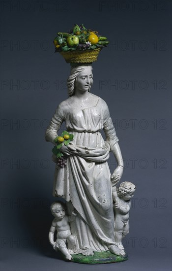 Dovizia (Plenty), c. 1520-1529. Giovanni della Robbia (Italian, 1469-1529/30). Glazed terracotta; overall: 110.2 cm (43 3/8 in.).