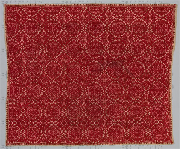 Bedspread, 1700s. Greece, Cyclades Islands, Naxos, 18th century. Embroidery: silk on linen tabby ground; overall: 179.7 x 144.8 cm (70 3/4 x 57 in.)