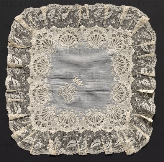 Embroidered Handkerchief, late 18th century. Switzerland, late 18th century. Embroidery: linen; average: 43.8 x 43.2 cm (17 1/4 x 17 in.).