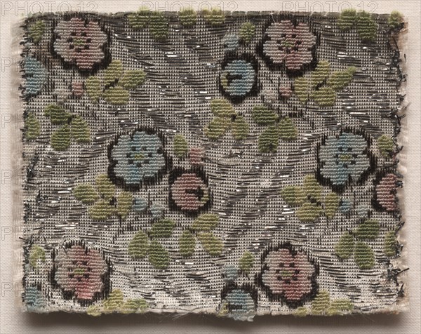 Textile Fragment, 1774-1793. France, late 18th century, Period of Louis XVI (1774-1793). Velvet (cut, uncut, supplementary weft); silk; overall: 6.7 x 8.6 cm (2 5/8 x 3 3/8 in.)