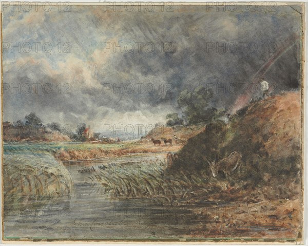 Hampstead Heath, 1800s. Imitator of John Constable (British, 1776-1837). Watercolor; sheet: 36.9 x 43.2 cm (14 1/2 x 17 in.).