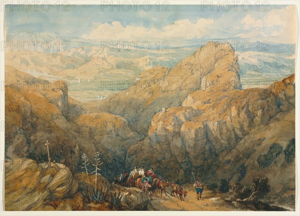 Descent into the Plain of Granada, 1834. David Roberts (British, 1796-1864). Watercolor with gouache, scratch-away, and graphite; sheet: 23.2 x 32.5 cm (9 1/8 x 12 13/16 in.).