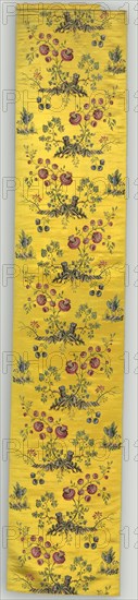 Floral Panel, 1800s. France, 19th century. Brocade and weft-patterned weave with complementary wefts; silk; overall: 253.1 x 49.6 cm (99 5/8 x 19 1/2 in.)