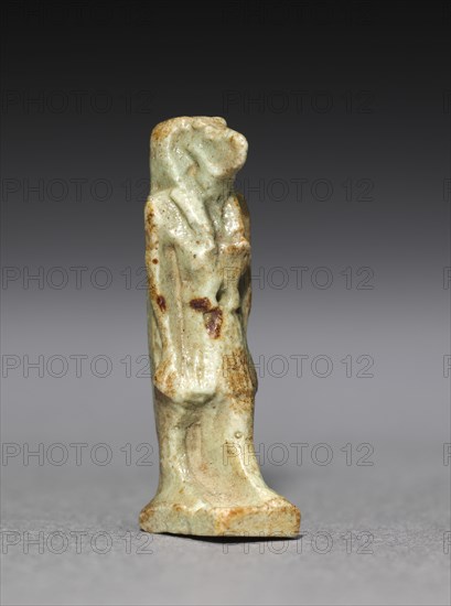 Amulet of Thoth, 380-30 BC. Egypt, Dynasty 30 to Ptolemaic Dynasty. Gray green faience; overall: 2.9 cm (1 1/8 in.).