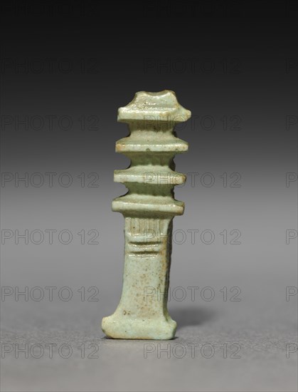Pair of Djed-Pillar Amulets, 380-30 BC. Egypt, Dynasty 30 to Ptolemaic Dynasty. Gray-green faience; overall: 3.1 cm (1 1/4 in.).