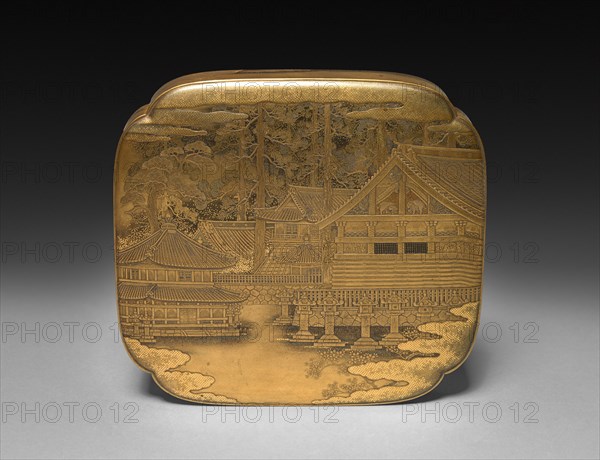 Box (lid), late 1800s. Japan, Meiji Period (1868-1912). Wood with lacquer and gold; overall: 10.2 x 12.3 x 11.5 cm (4 x 4 13/16 x 4 1/2 in.).