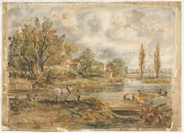 The White Horse. Imitator of John Constable (British, 1776-1837). Watercolor; sheet: 26.2 x 36.1 cm (10 5/16 x 14 3/16 in.).