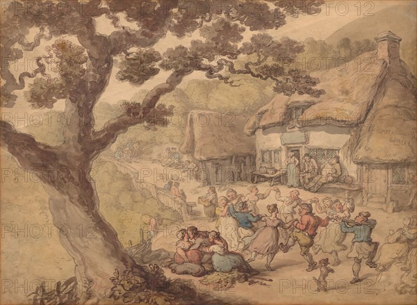 The Village Dance. Thomas Rowlandson (British, 1756-1827). Watercolor;
