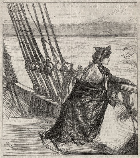 The Major's Daughter:  Clara Vinrace's Farewell to her Father, 1862. James McNeill Whistler (American, 1834-1903), Joseph Swain (British, 1820-1909). Wood engraving