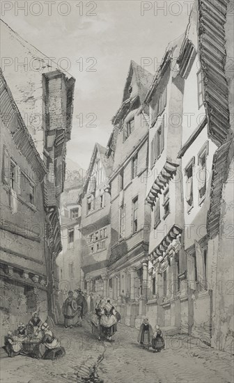 Voyages pittoresques et romantiques dans l'ancienne France.  Bretagne:  Morlaix. Eugène Cicéri (French, 1813-1890). Lithograph