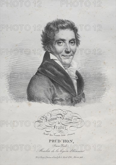 Pierre Paul Prud'hon, 1820. Julien Léopold Boilly (French, 1796-1874). Lithograph
