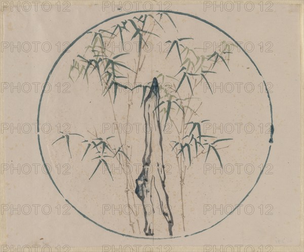 Bamboo and Rock, 1368-1644. China, Ming dynasty (1368-1644) or later. Color woodblock print; overall: 24.5 x 30 cm (9 5/8 x 11 13/16 in.).