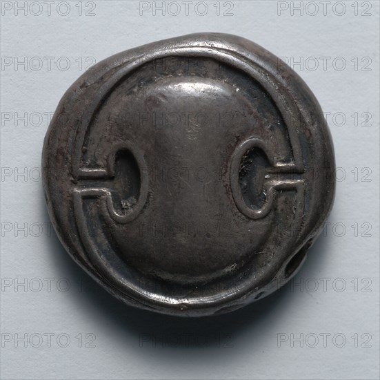 Stater: Boeotian Shield in High Relief (obverse), 379-338 BC. Greece, Boeotia, Thebes, 4th century BC. Silver; diameter: 3 cm (1 3/16 in.).
