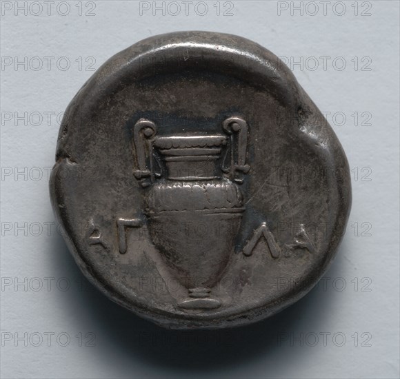 Stater: Amphora in Incuse Circle (reverse), 379-338 BC. Greece, Boeotia, Thebes, 4th century BC. Silver; diameter: 3 cm (1 3/16 in.).