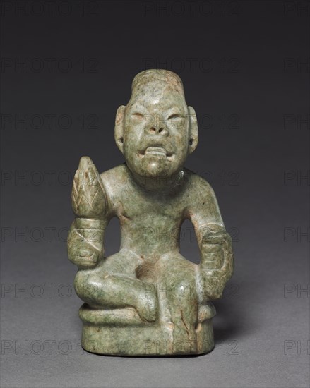 Seated Figure, c. 900-300 BC. Mexico, Olmec, 1200-300 BC. Albitite; overall: 11 x 6.2 x 3.9 cm (4 5/16 x 2 7/16 x 1 9/16 in.).